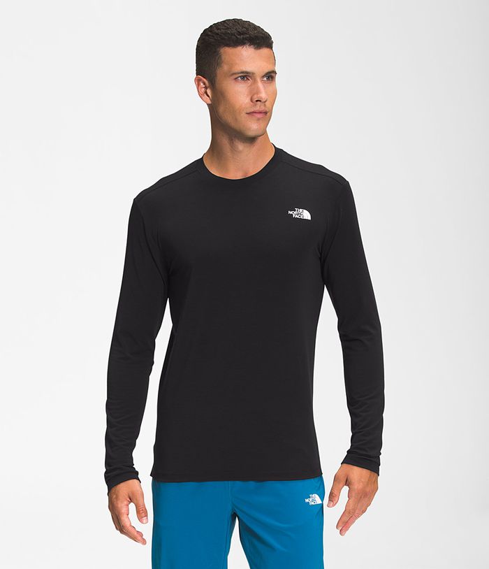 The North Face T-Shirts Wander Long Sleeve Black - Mens - Thailand LUBJK-0325